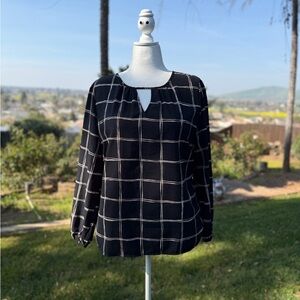 Maurices Windowpane Leighton Blouse